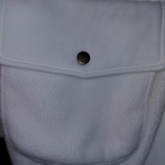 AEMI + CO White Hooded Cropped Pullover with Front Pockets - Picture 7 of 7